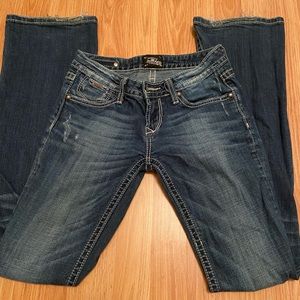 Express Rerock lightly distressed bootcut Jeans